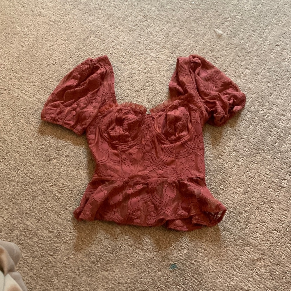 brown crop top